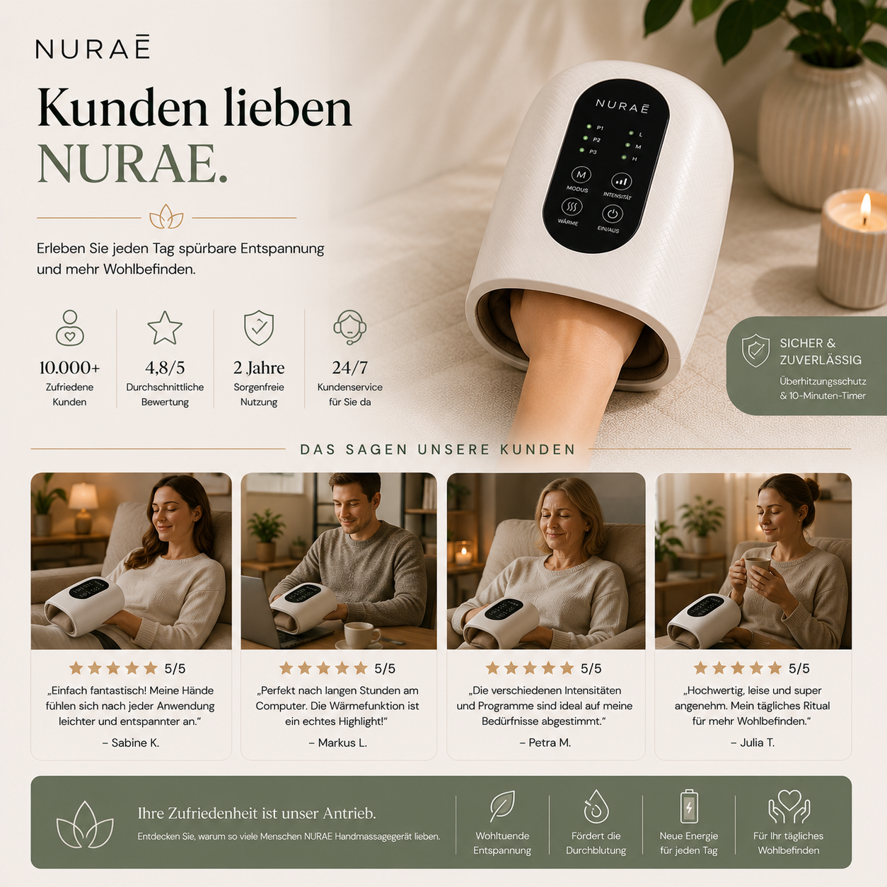 Tragbares, multifunktionales Handmassagegerät mit Zeitsteuerung