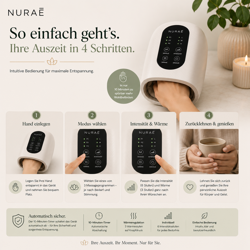 Tragbares, multifunktionales Handmassagegerät mit Zeitsteuerung