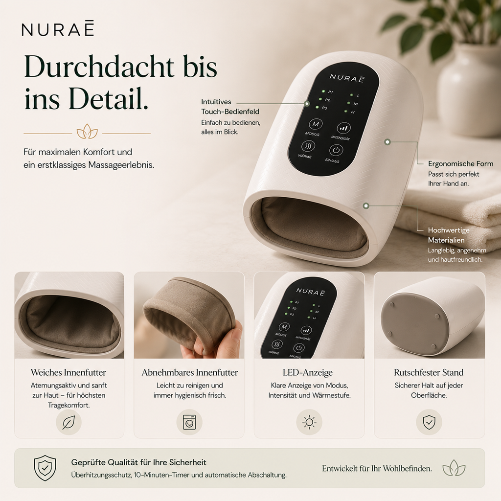 Tragbares, multifunktionales Handmassagegerät mit Zeitsteuerung