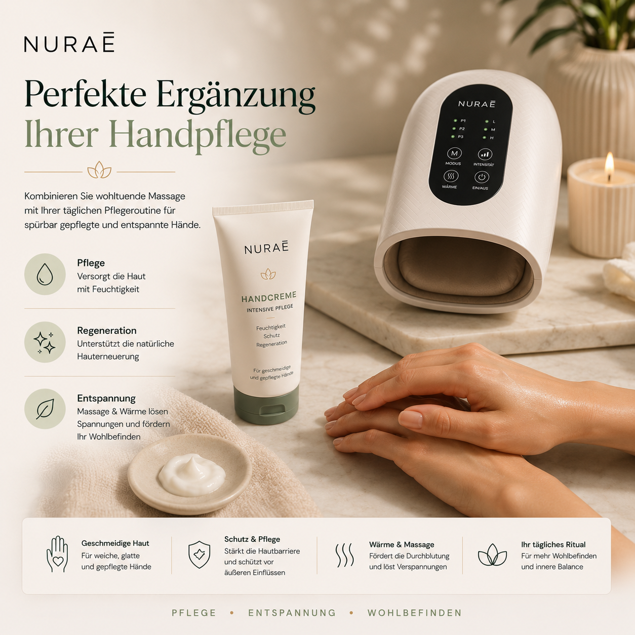 Tragbares, multifunktionales Handmassagegerät mit Zeitsteuerung