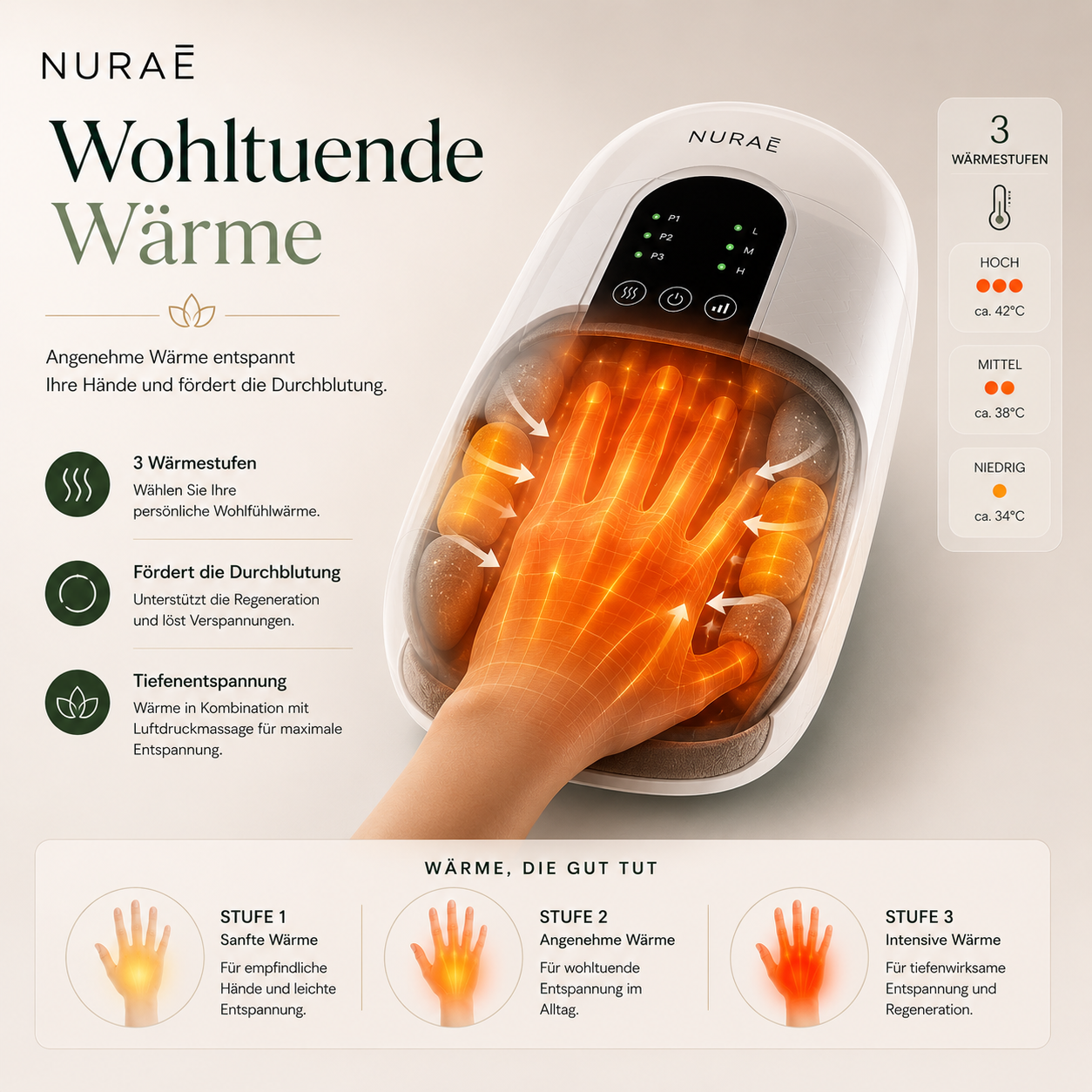 Tragbares, multifunktionales Handmassagegerät mit Zeitsteuerung
